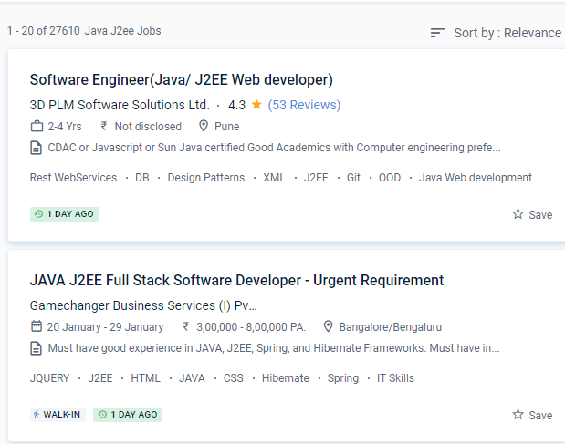 Java J2EE internship jobs in Zubarah