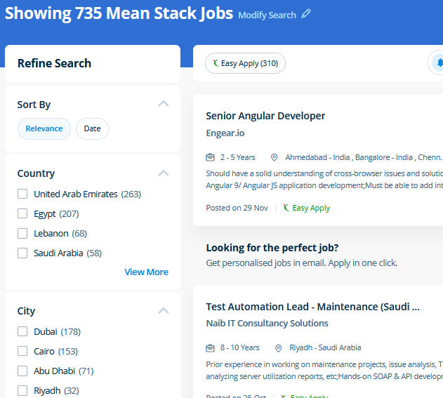 Mean Stack Development internship jobs in Qatar