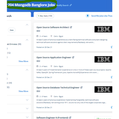 MongoDB internship jobs in Dukhan