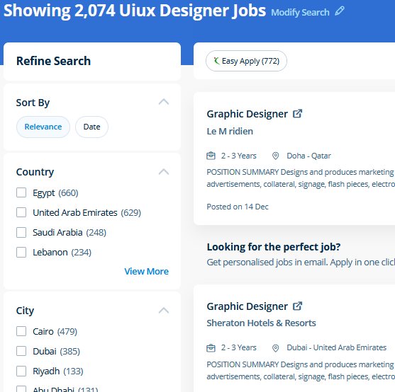 UI/UX Design internship jobs in Qatar
